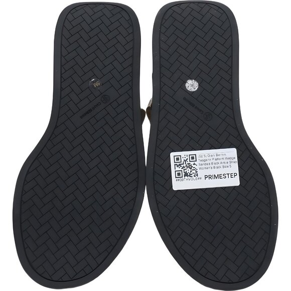 Giani Bernini Teagann Platform Wedge Sandals Black Ankle Strap Women's US 5 - Picture 6 of 6